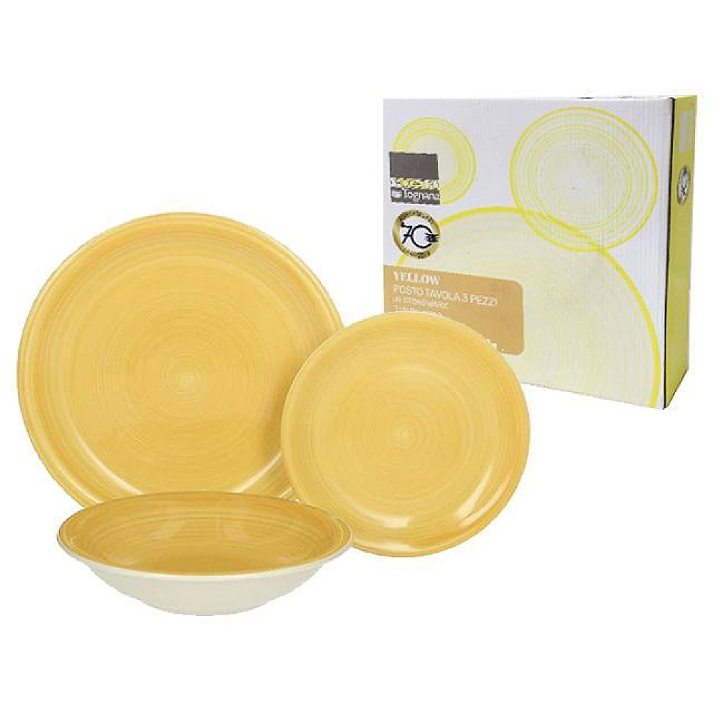 Set farfurii Gypsy Yellow 3buc (D19, D21, D26.5), din ceramica