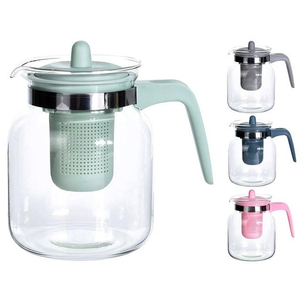 Ceainic pentru infuzie EH 1.5l, din sticla, 4cul