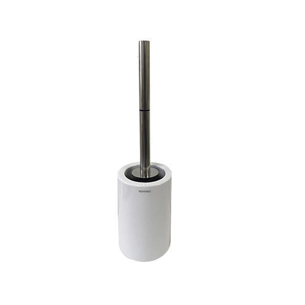Perie WC cu suport Spirella Tube, alba, din portelan