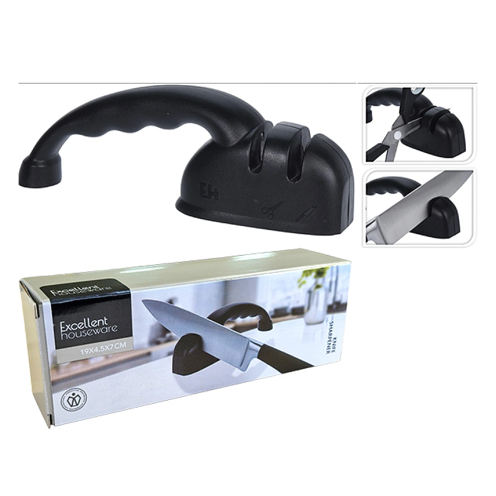 Ascutitoare pentru cutite EH 19X4.5X7 cm, cu role, inox / plastic