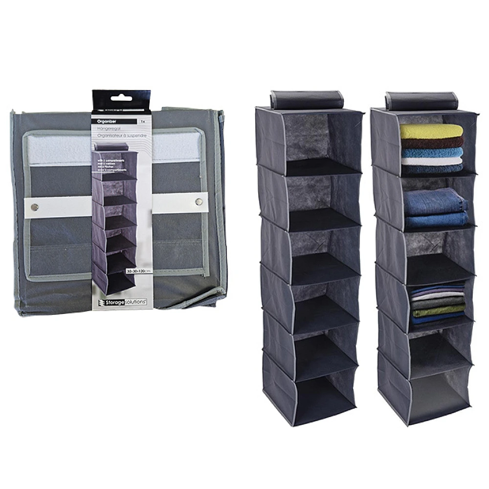 Organizator suspendabil Storage, 6 sectiuni, 30X30X120 cm