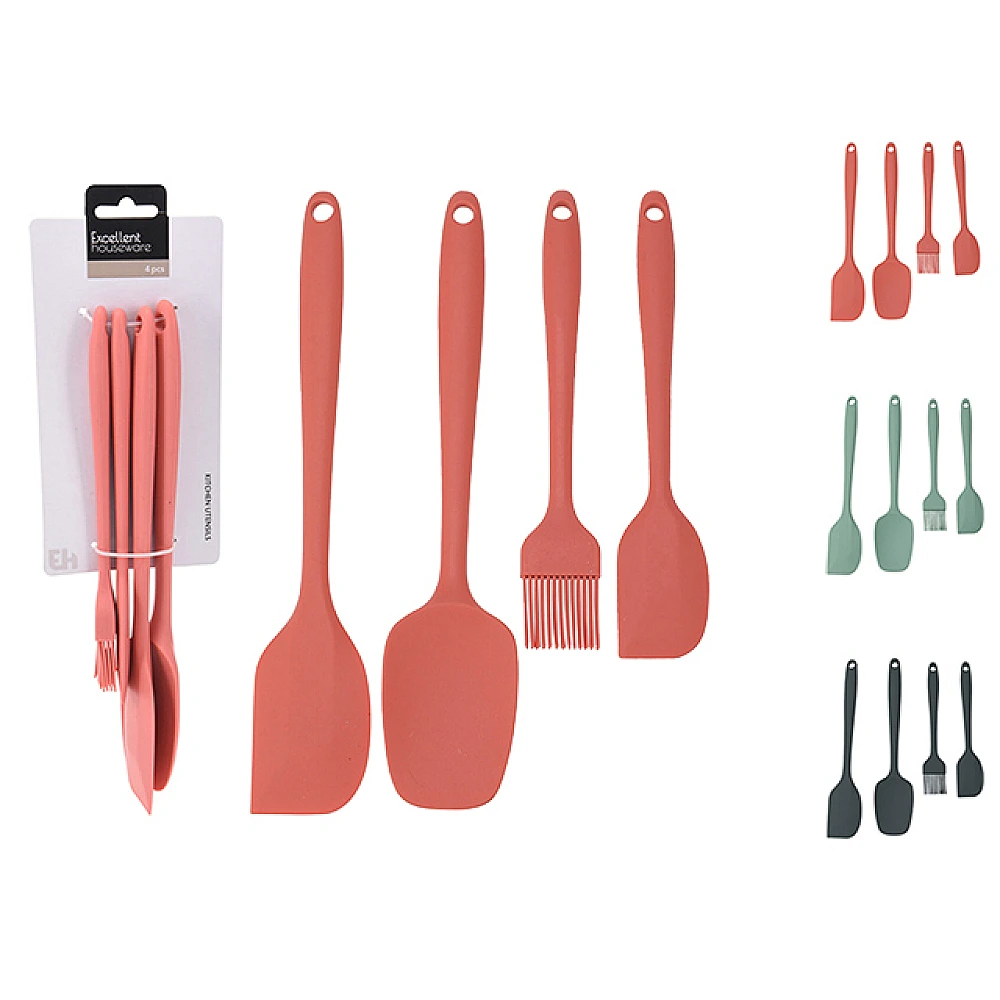 Set accesorii pentru patiserie EH 4buc, silicon, 3culori