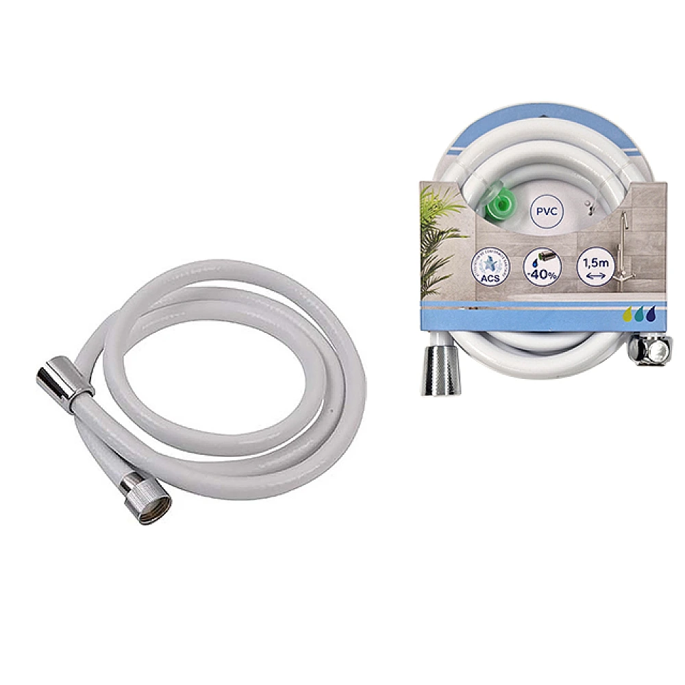 Furtun pentru dus Tendance 1.5cm, silicon, alb, PVC