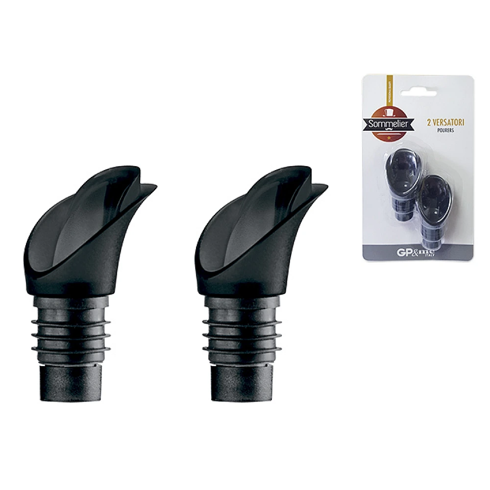 Set dopuri cu picurator pentru sticle Ghidini Sommelier 2buc