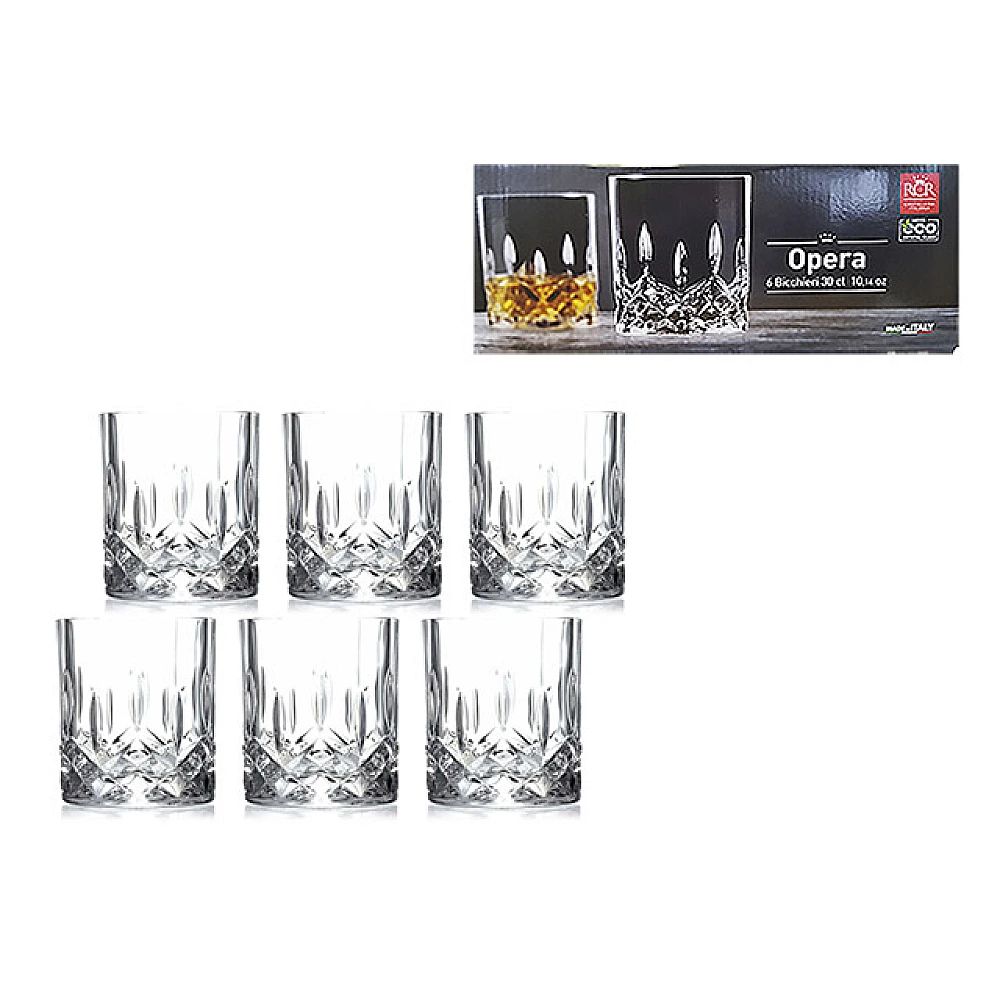 Set 6 pahare whisky tip Tumbler Opera 300ml, cristal