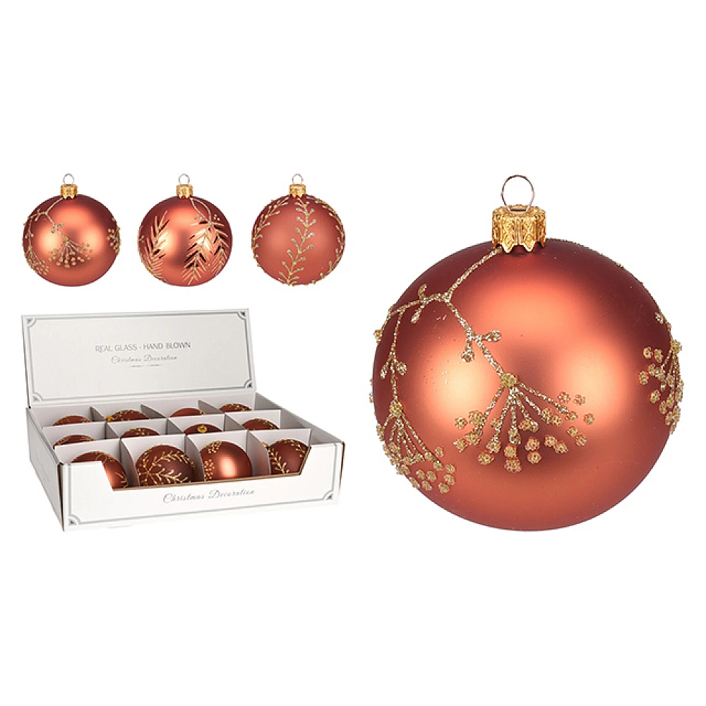 Glob pentru brad din sticla 80mm 