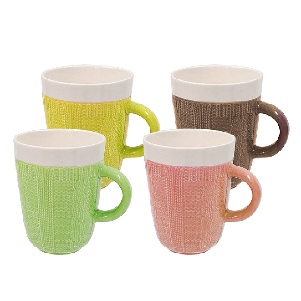 Cana 380ml Pulover cu bordura alba, ceramica