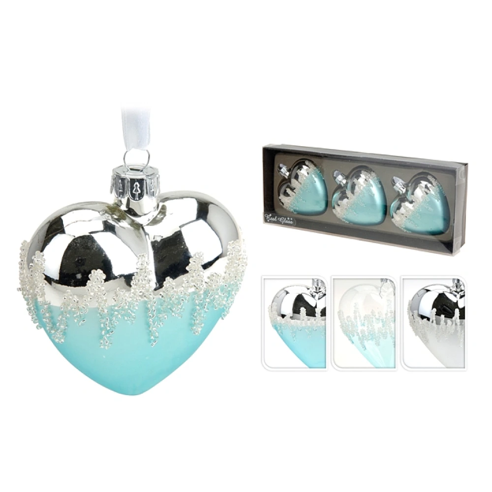 Set decoratiuni pentru brad din sticla 