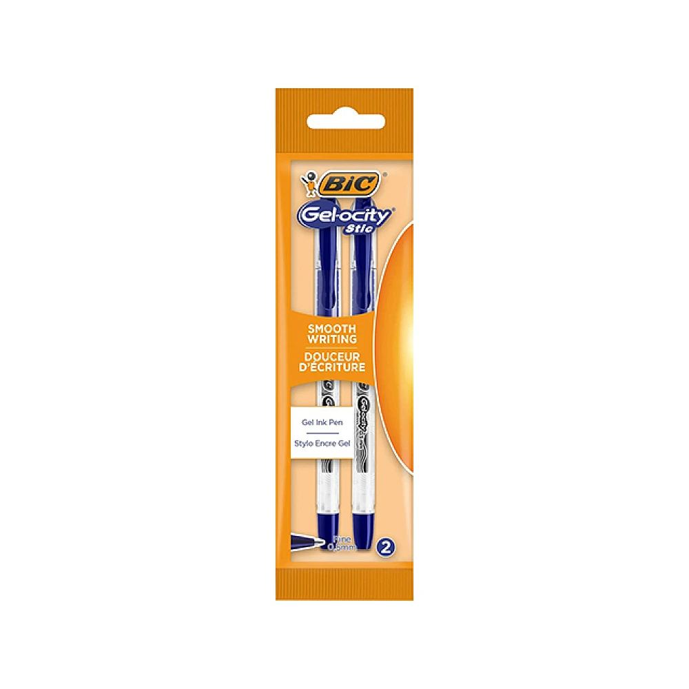 Set pixuri gel roller BIC Gel-ocity Stic 2 buc, albastre