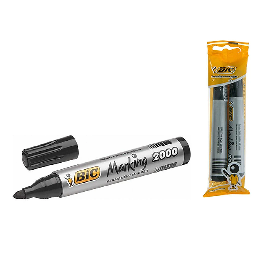 Set 2 markere permanent BIC ECOlutions 2000, negru