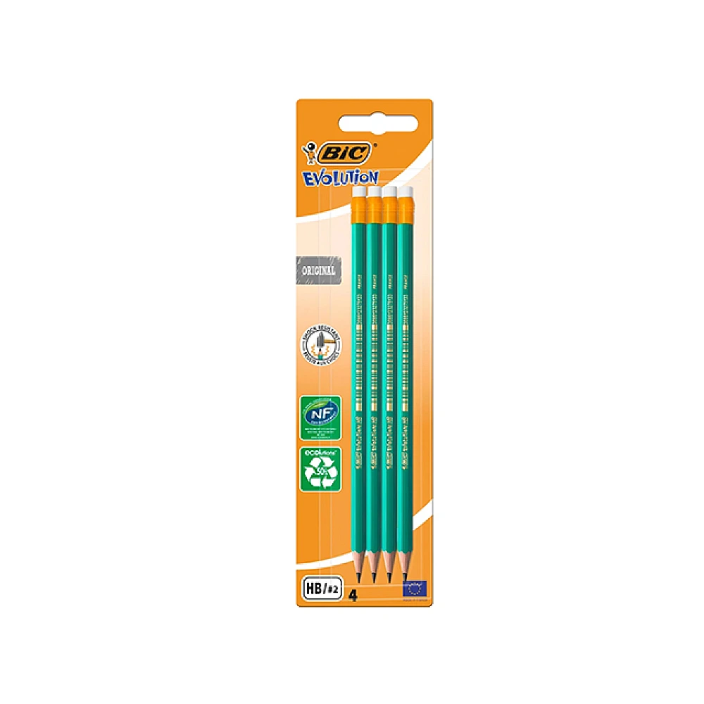 Set de creioane 4 buc Bic Evolution 655, blister