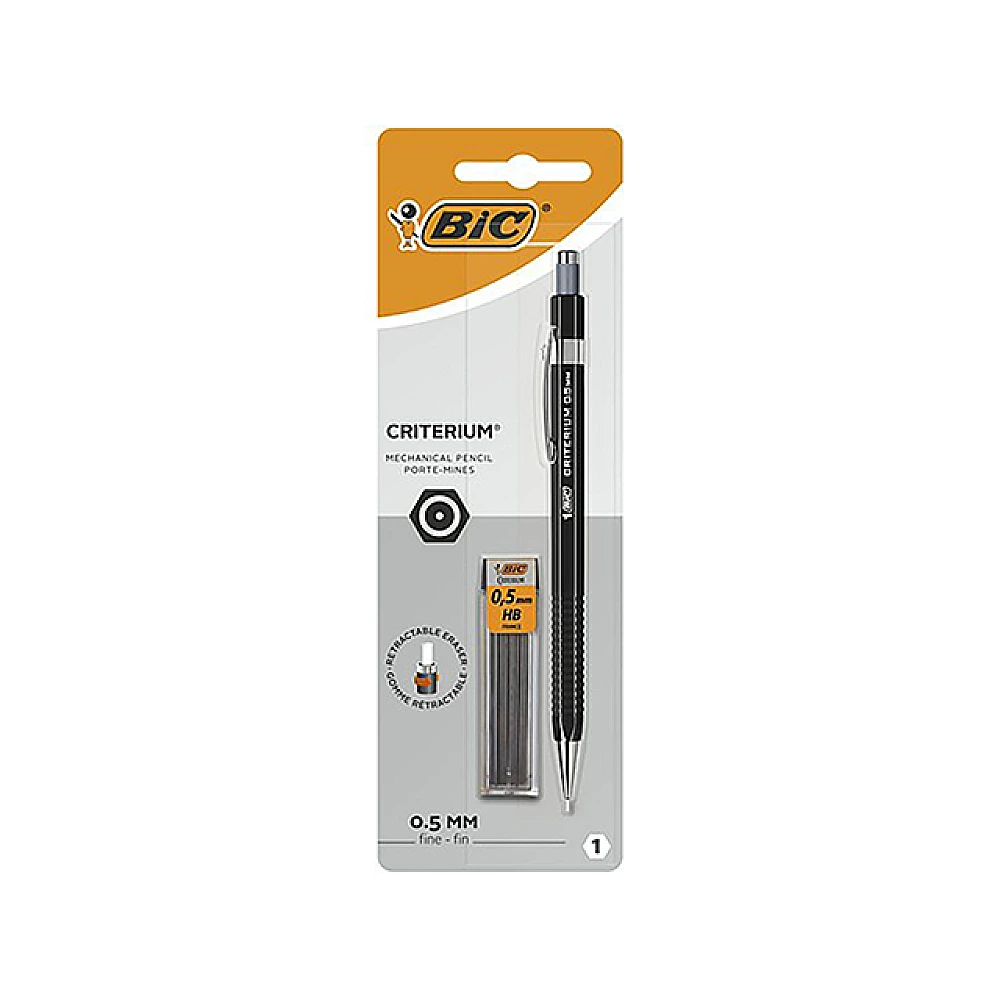 Сreionului mecanic BIC Criterium 0.5 mm + 12 rezerve HB, blister