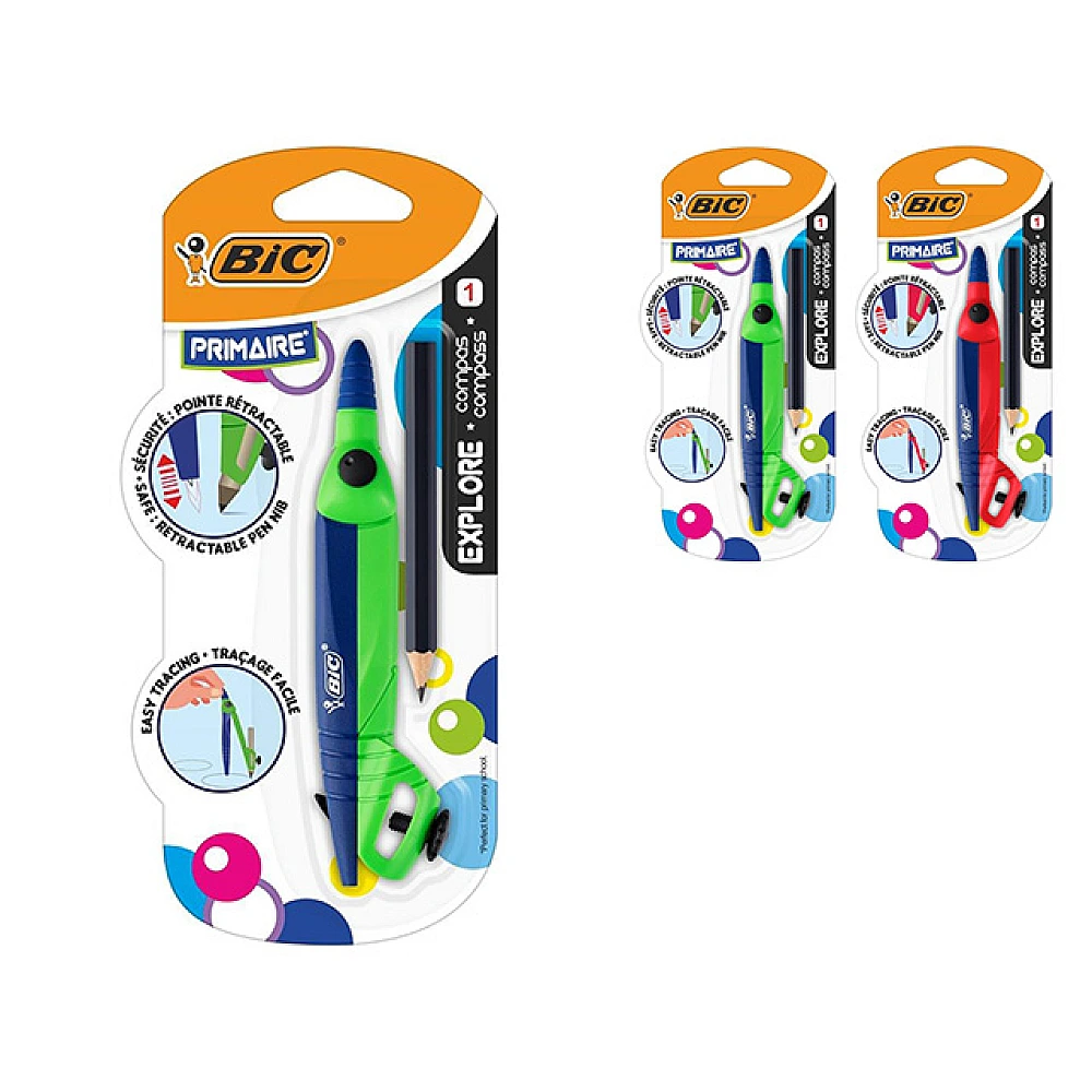  Set Bic Explore: compas, creion