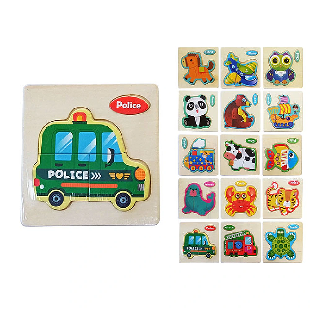 Puzzle Animale si Masini 3-5 detalii