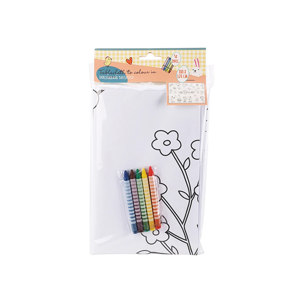 Set creativ pentru colorat, fata de masa 120X180cm + 5 carioci