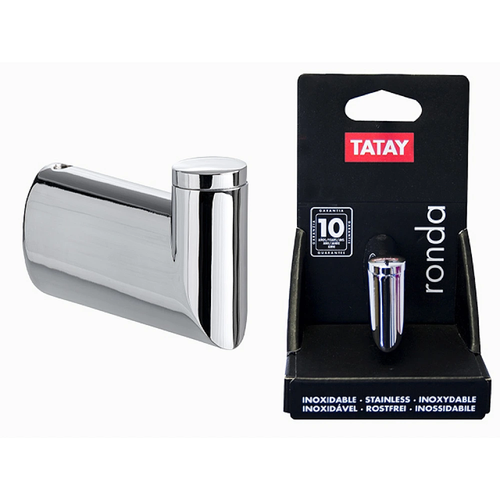 Cuier pe perete Tatay Ronda 1.6X6.5X4cm, aluminiu