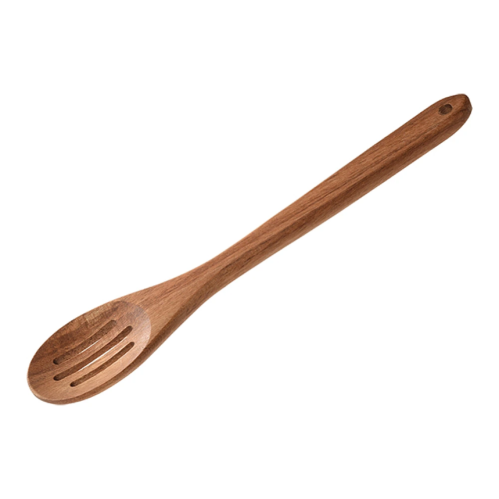 Lingura cu gauri de bucatarie EH 32cm, lemn de salcam