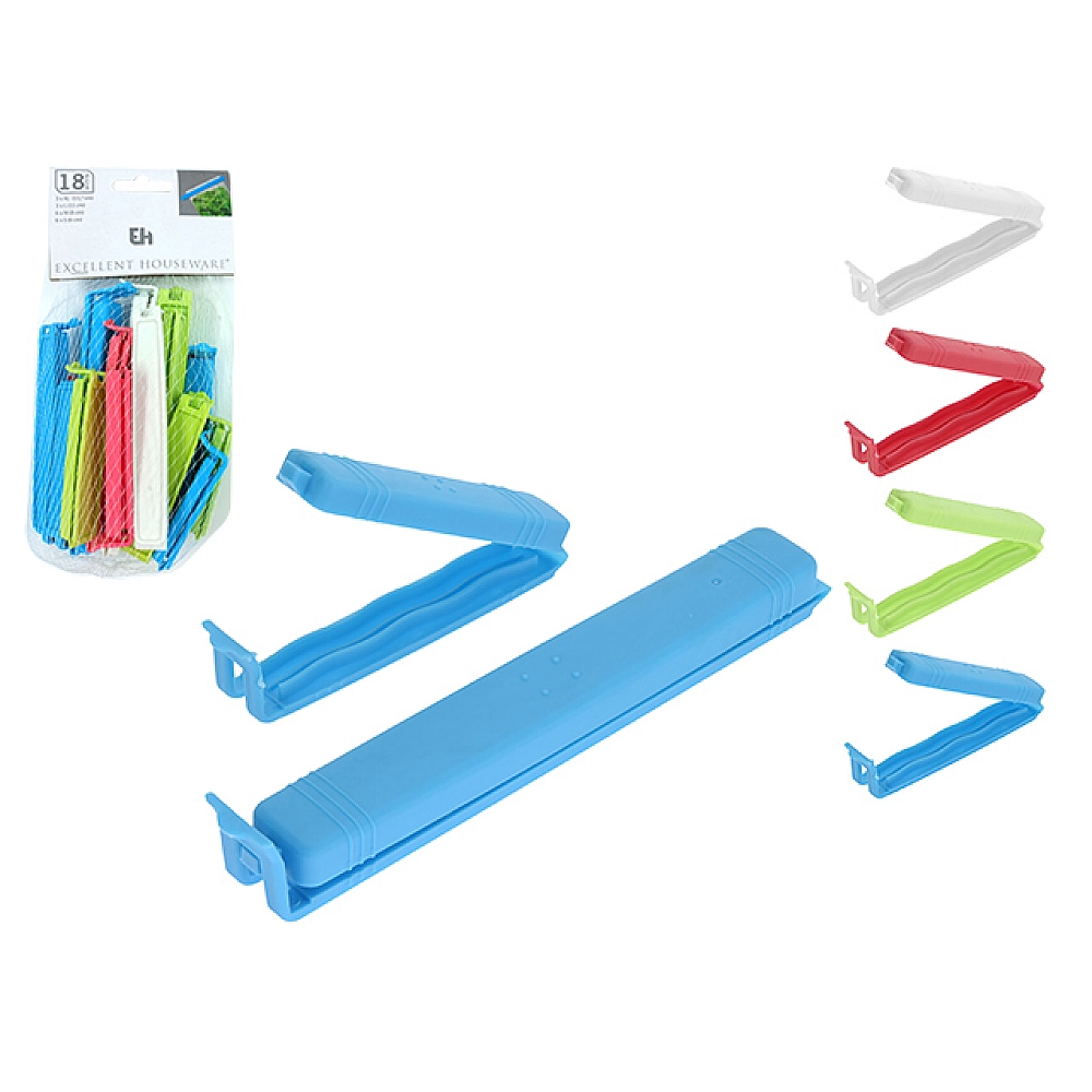 Set clame pentru pachete EH 18buc, 6-13.7cm, 4 culori, plastic