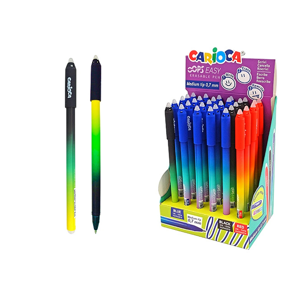 Pix care se sterge Carioca Oops Easy cu 2 radiere, 0.7mm(1/30)