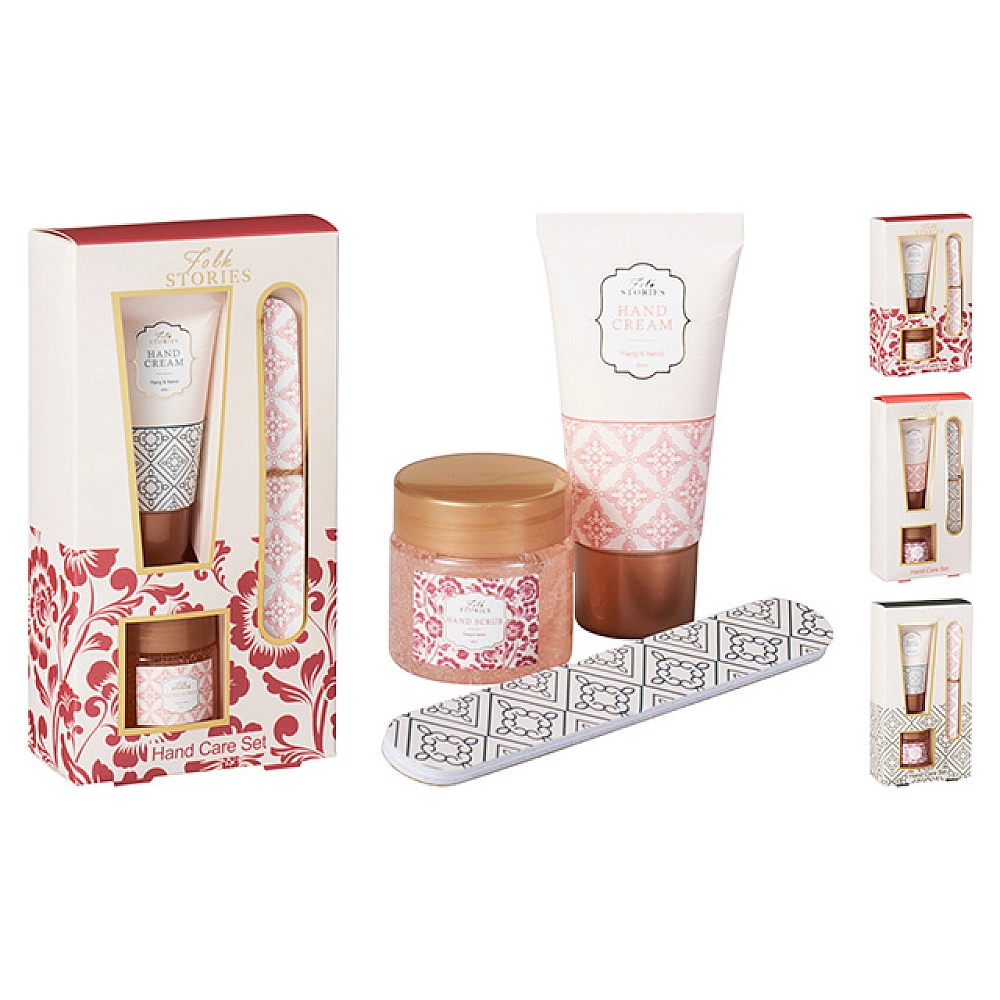 Set cadou Yilang&Neroli 3buc: crema pentru maini, scrub pentru maini si pila