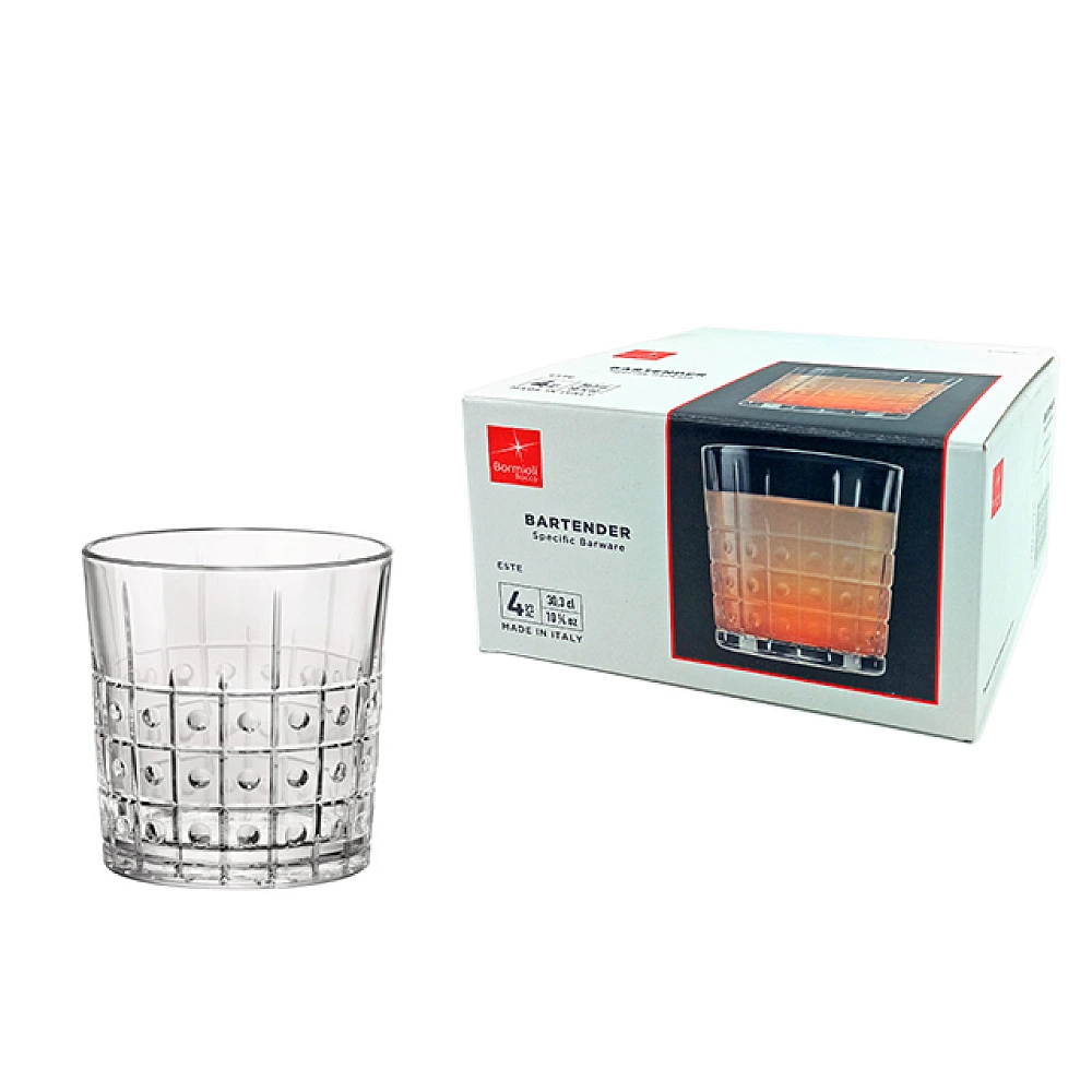 Set 4 pahare whisky tip Tumbler Bartender 300ml