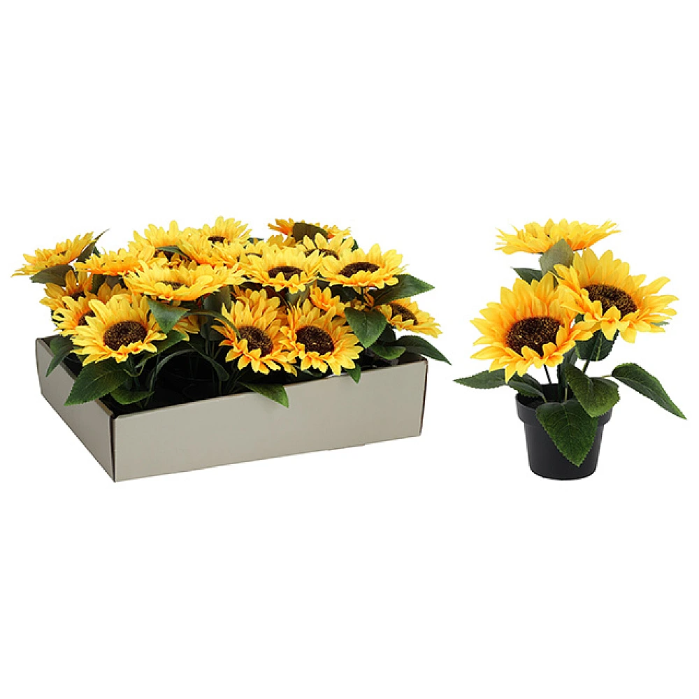 Planta artificiala Floarea Soarelui 21X18 cm in ghiveci