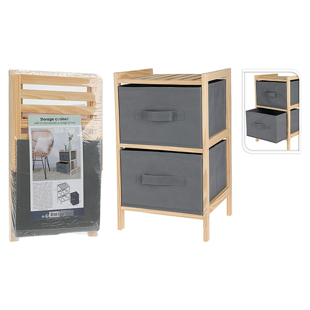 Dulap 2 sectiuni 27.5X25X46 cm lemn / textil