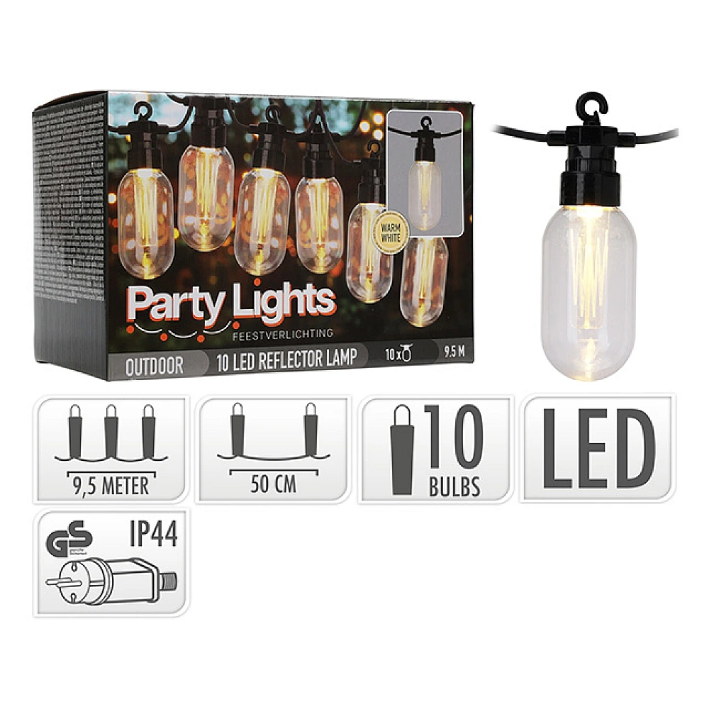Ghirlanda luminoasa 10LED, 9.5m, D4.5cm