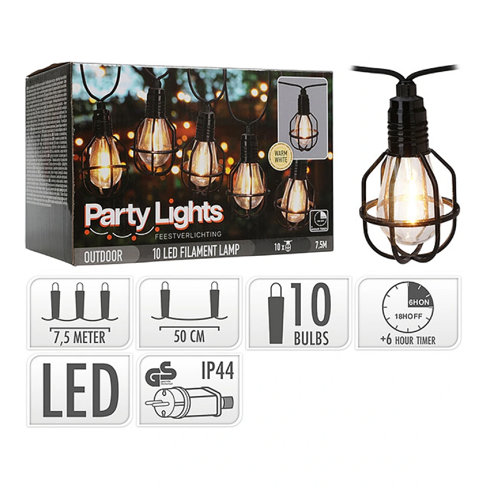Ghirlanda luminoasa 10LED, 7.5m, D6.7cm, cu cronometru