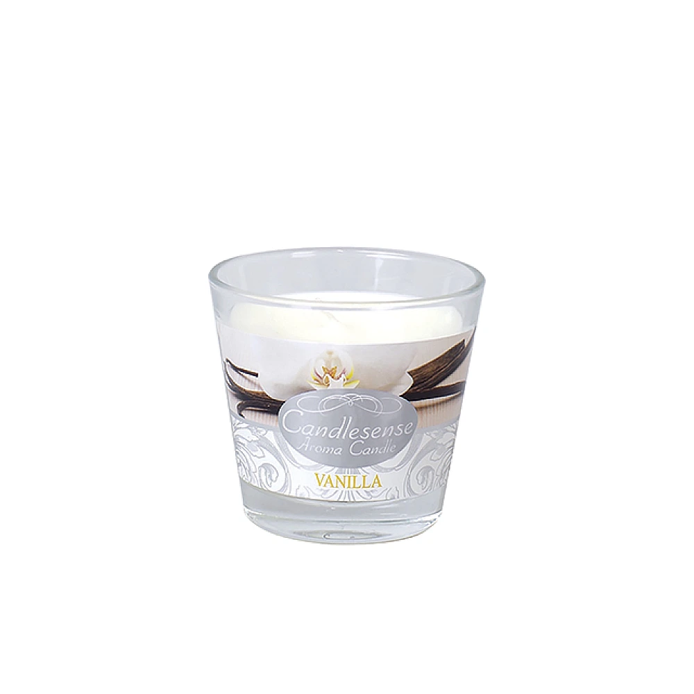 Lumanare aromatizata in pahar 9X8cm, 26ore, Vanila