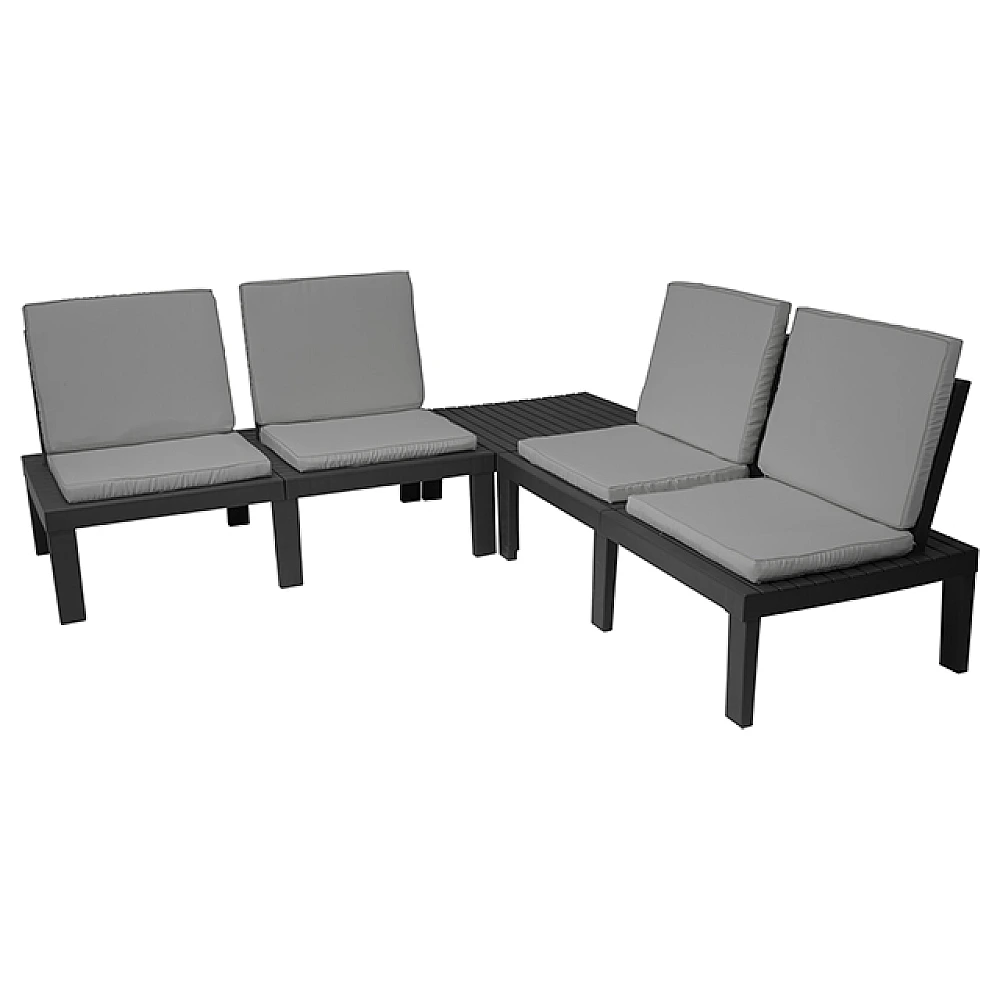 Set mobilier Molok 5unitati: masa, 4 fotolii / cu perne