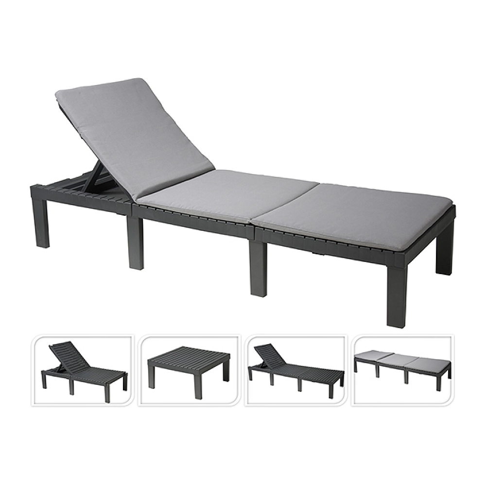 Set mobilier Lounge 2unitati: masa, sezlong / cu perne