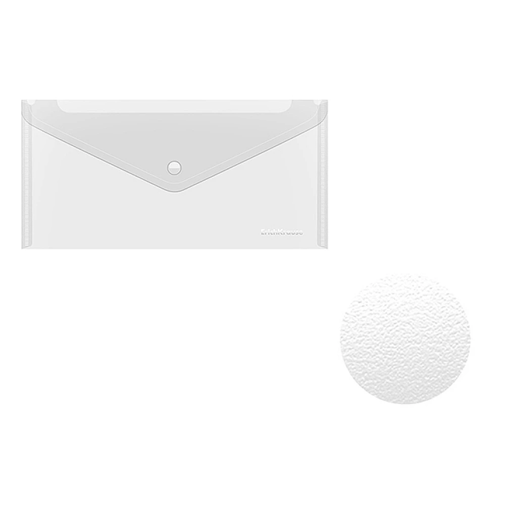 Mapa-plic cu buton pentru documente B6 ErichKrause Fizzy Clear Travel, 140mcm, transparent