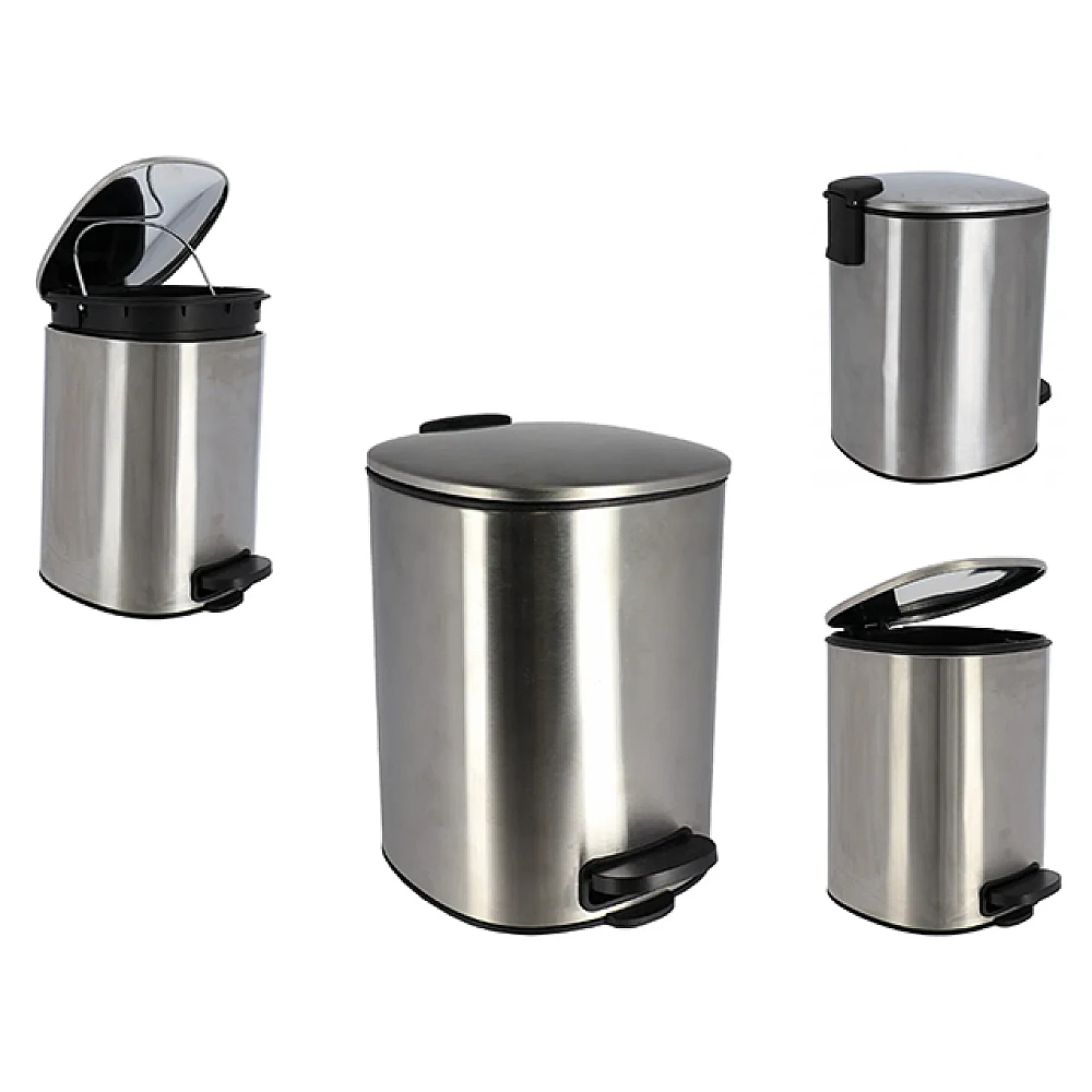 Cos pentru gunoi cu pedala Tendance 5l, metal,gri
