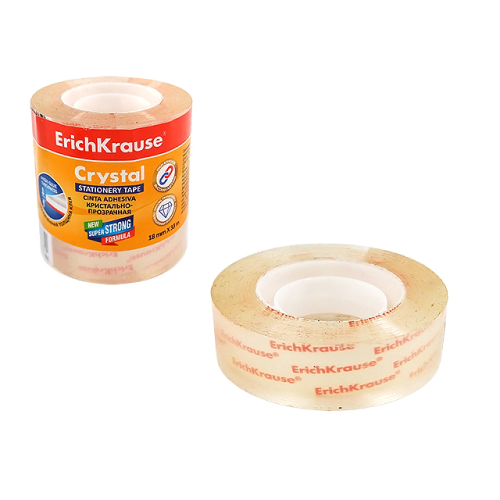Set banda adeziva 4buc 33mX18mm ErichKrause Crystal cu transparenta sporita