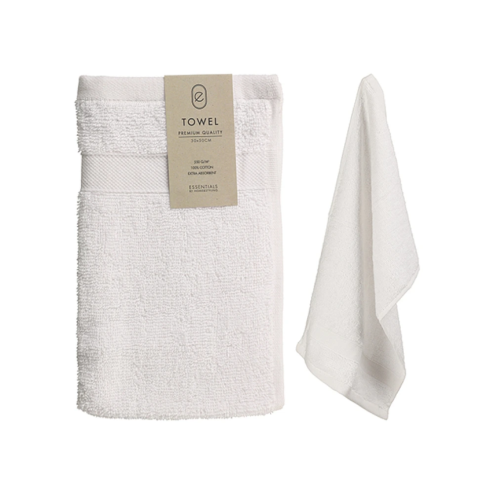 Prosop 30X50cm H&S bumbac, alb