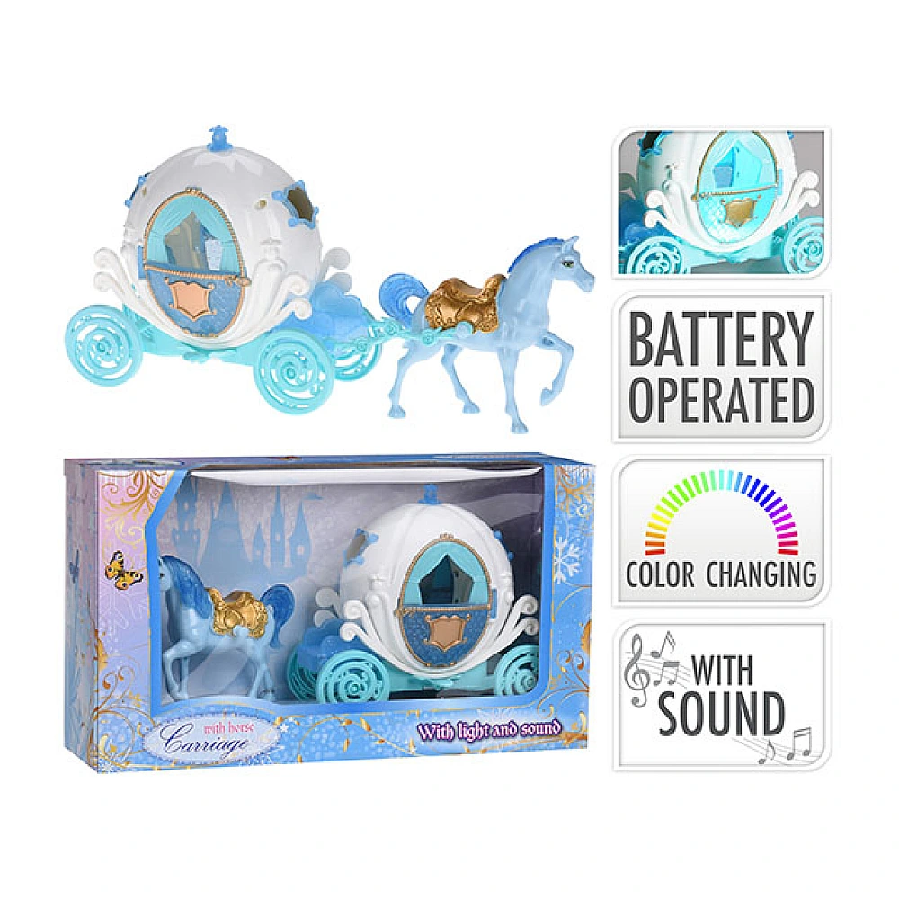 Set ”Trăsură cu cal” 31X9X18cm, cu lumină