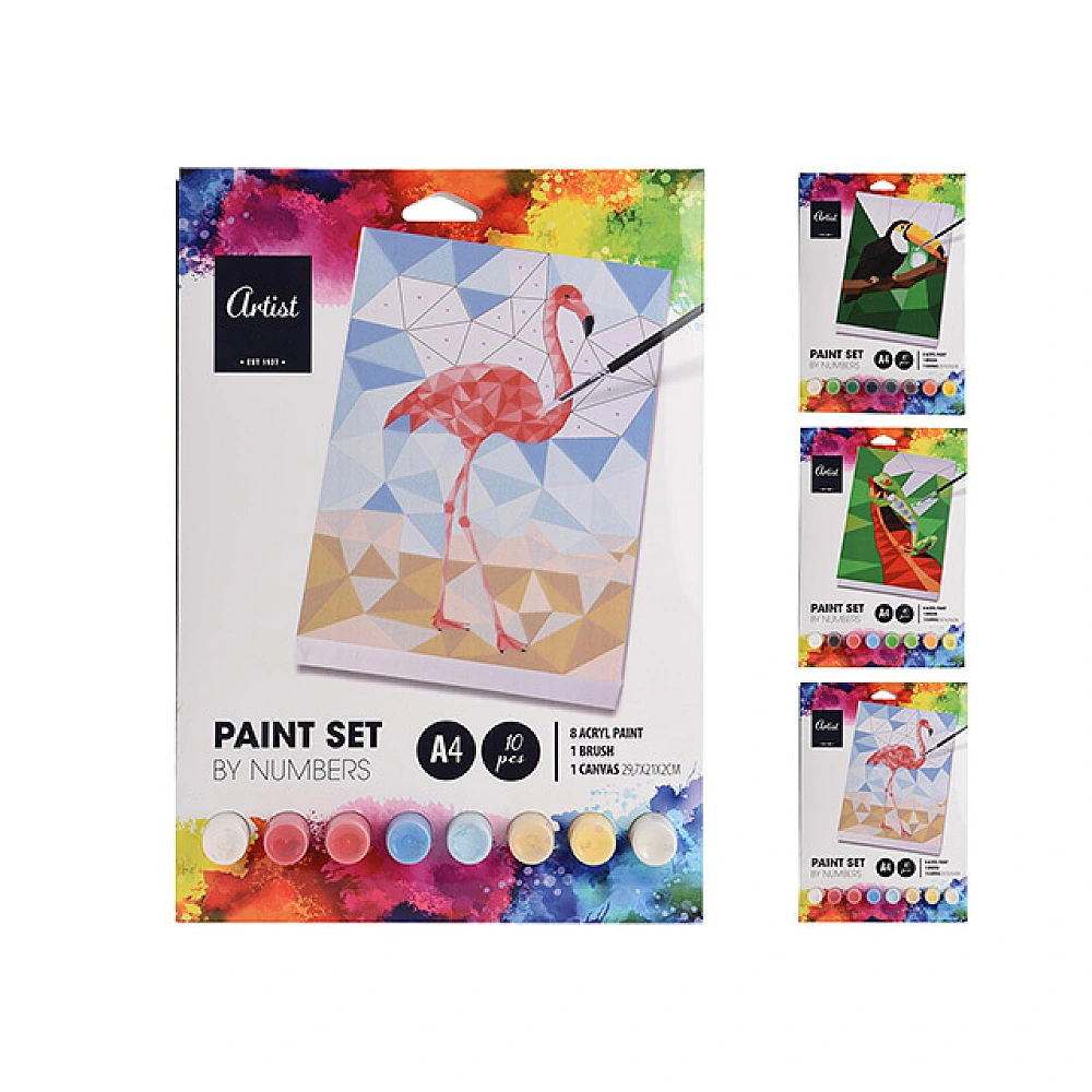 Set pentru pictura Artist dupa numere A4, 3 modele