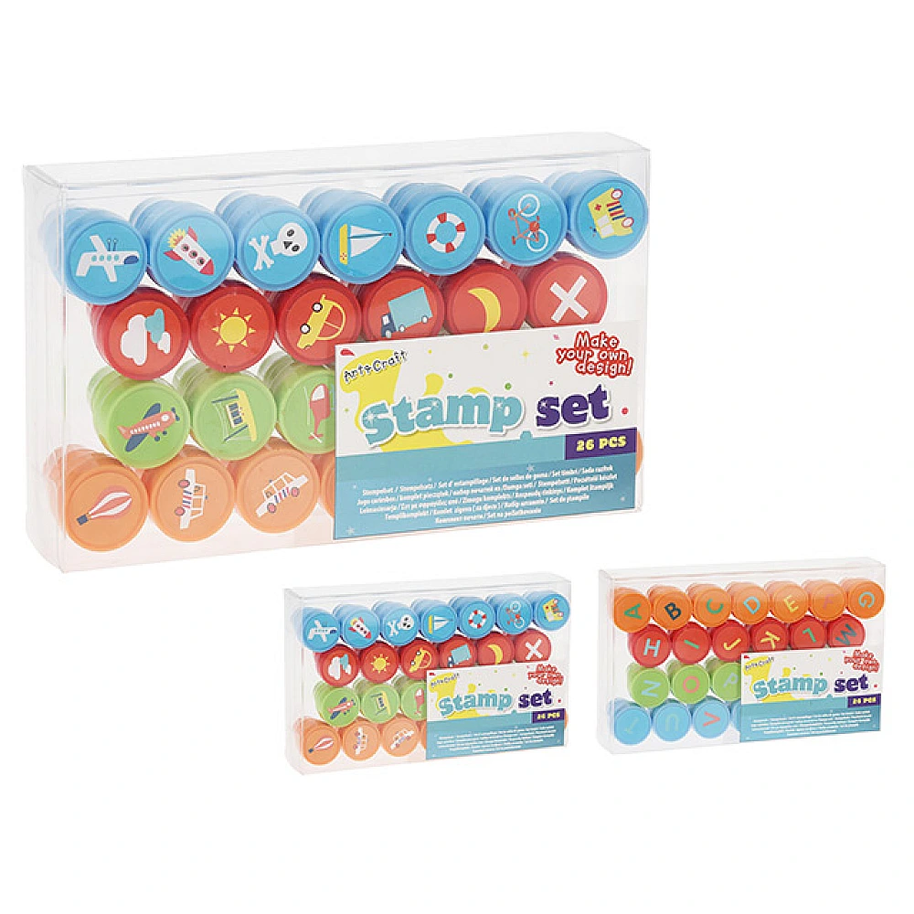 Set stampile Art&Craft Alfabet/Transport 26buc