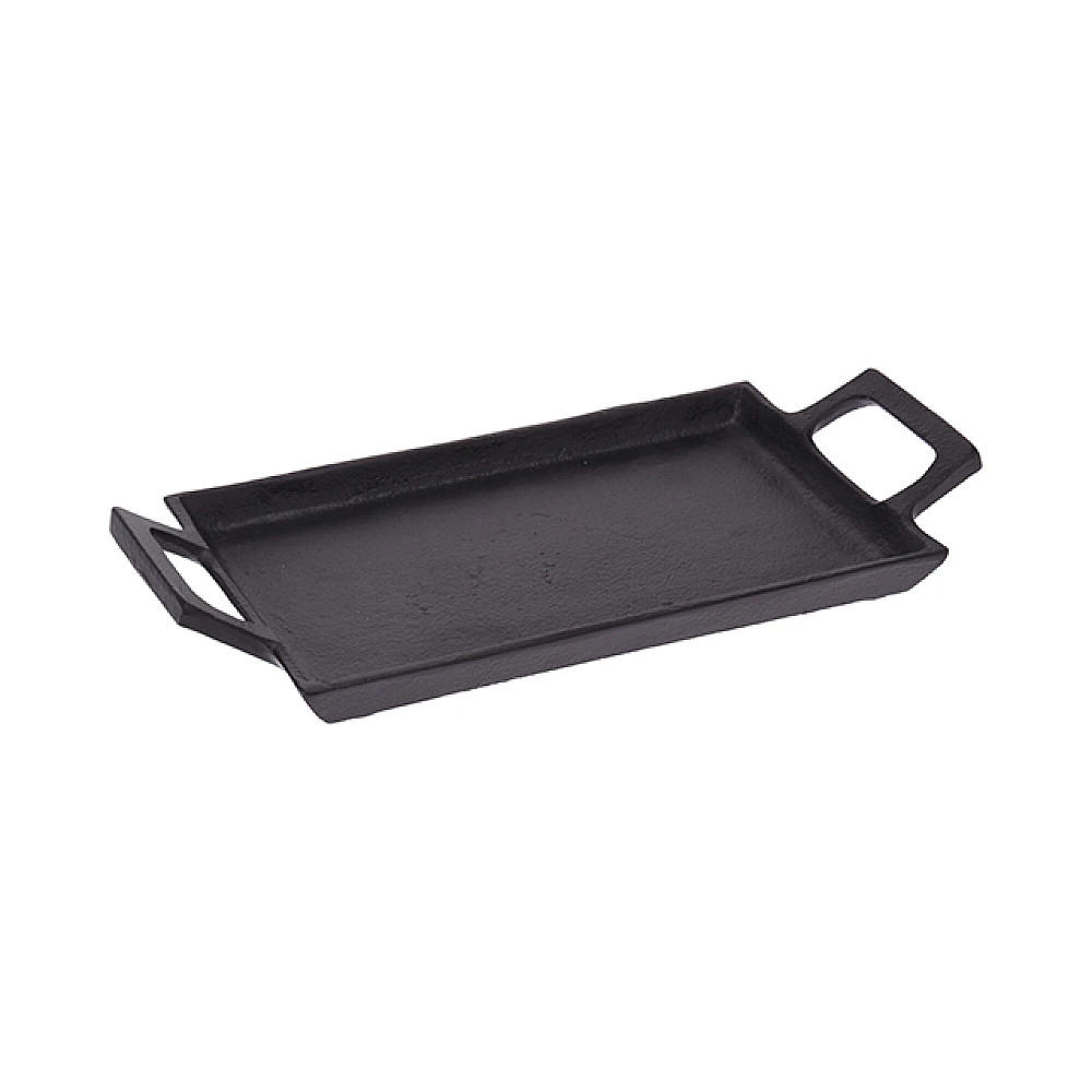 Tava dreptunghiulara din aluminiu 28X14cm cu manere, neagra