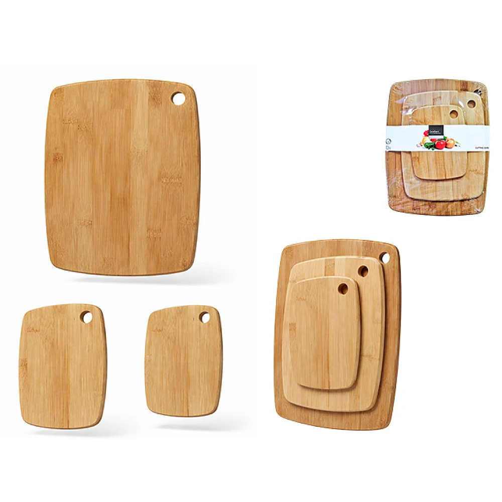 Set tocatoare din bambus EH 3buc 38X29,30X23,20X15cm H0.9cm