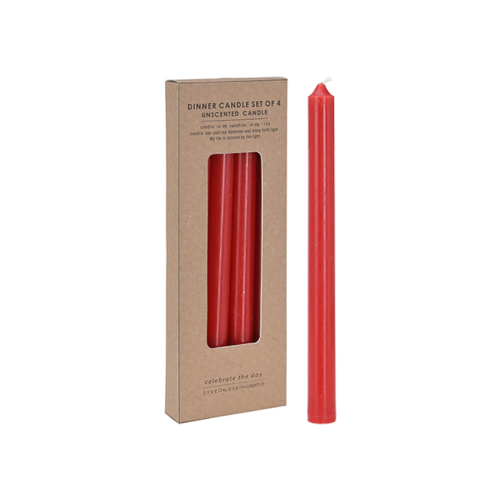 Set lumanari 4buc 25cm, rosii