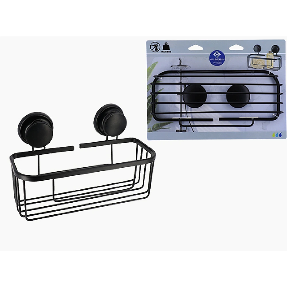 Cos pe ventuze Tendance Aluminium 28X13.5X16cm, negru
