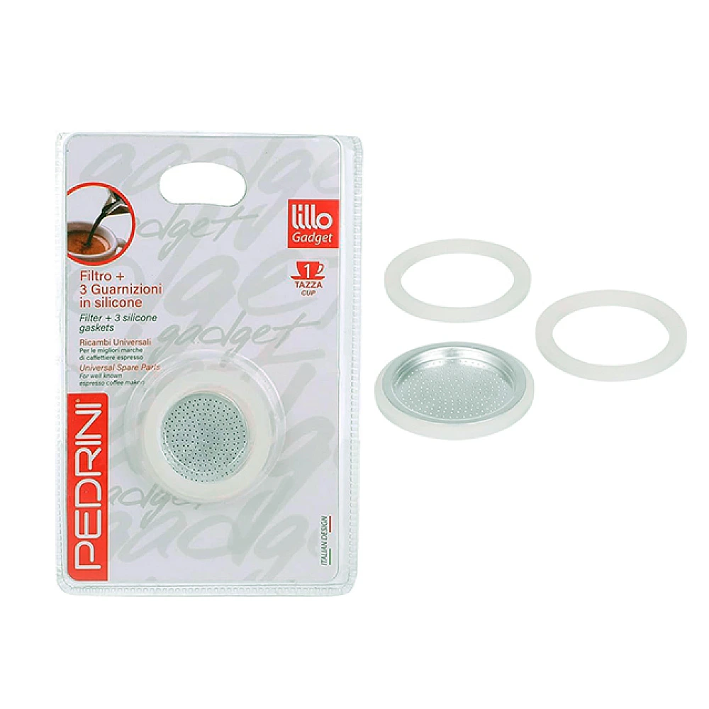 Garnituri din silicon pentru ibric de cafea 1 cana Lillo 3buc + 1 filtru