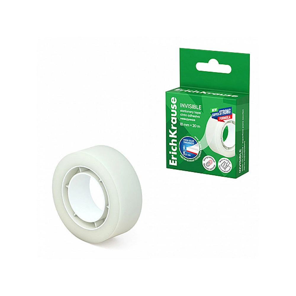 Banda adeziva 20 m X18 mm ErichKrause Invisible, mat