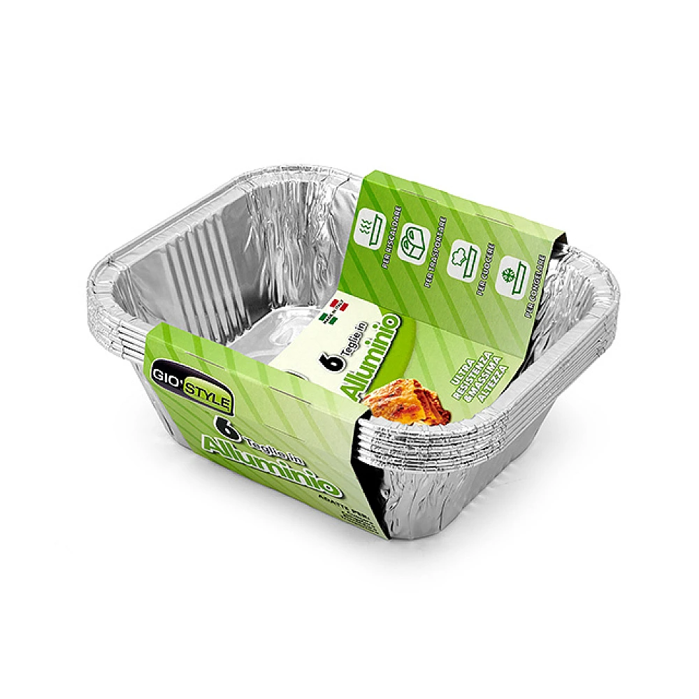 Forme din aluminiu GioStyle 6buc, 70µm, 15X13X6cm, pentru 1 portie