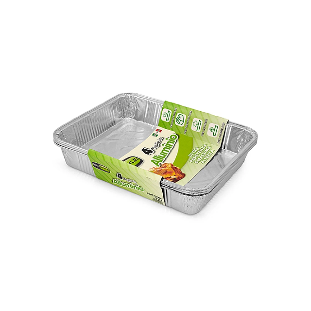 Forme din aluminiu GioStyle 4buc, 80µm, 22.5X18X3cm, pentru 4 portii