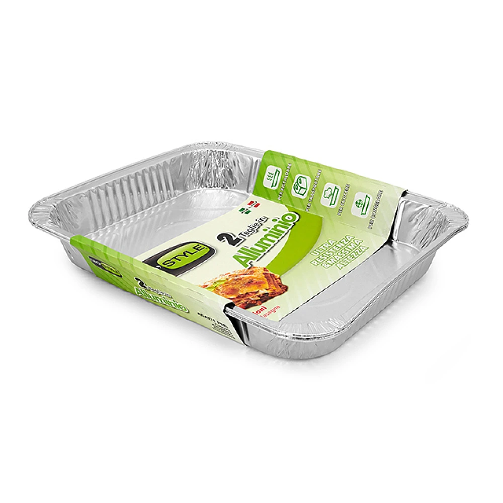 Forme din aluminiu GioStyle 2buc, 90µm, 32X26X4cm, pentru 8 portii
