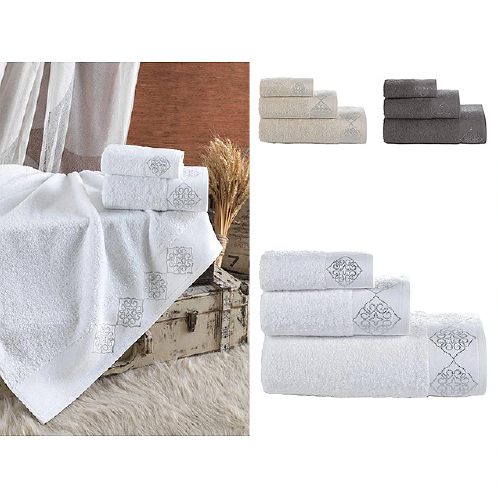 Set prosoape 3buc(30X50, 50X100cm, 70X140) cm Ellia Soft Regal, bumbac, 3 culori
