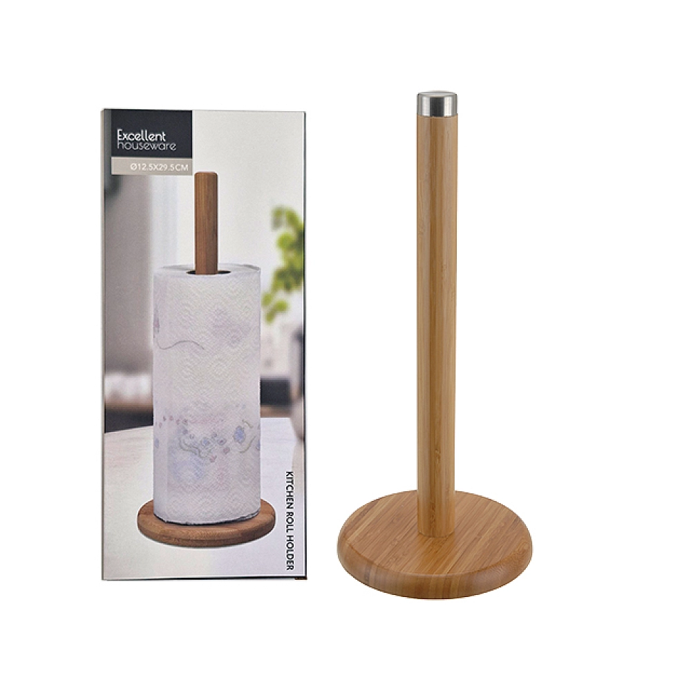 Suport pentru prosoape de hirtie EH 12.5X29.5 cm, bambus